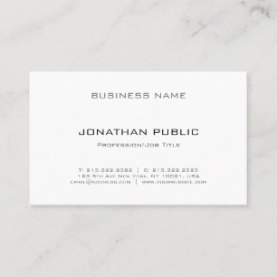 Professional Modern Stylish Sleek Unique Plain Business Card