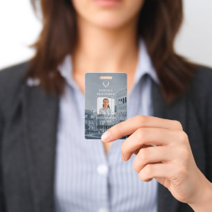 Professional Modern Teacher Photo ID Badge
