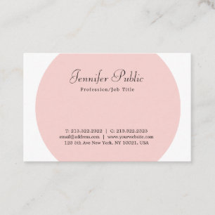 Professional Modern Template Elegant Blush Pink Business Card
