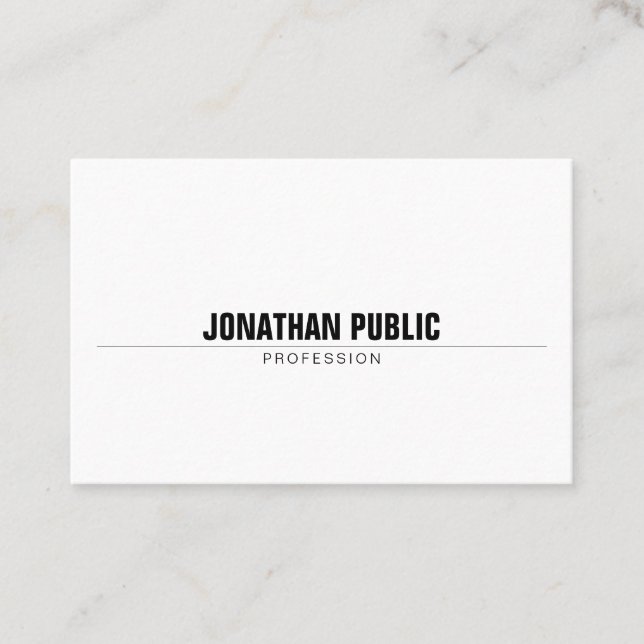 Professional Modern Trendy Minimalistic Plain Business Card (Front)