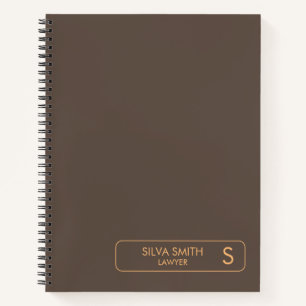 Professional Modern Trendy Monogram Initial Notebook