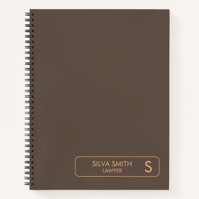 Professional Modern Trendy Monogram Initial Notebook (Front)