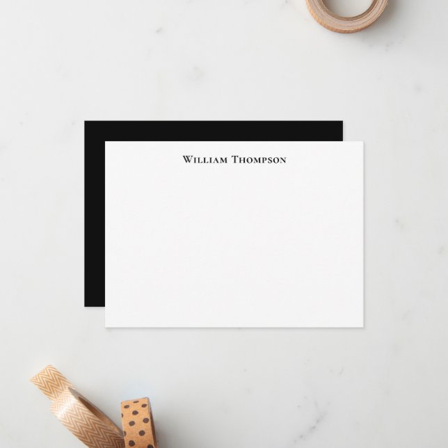 Professional Modern Typography Black  Card (Front/Back In Situ)