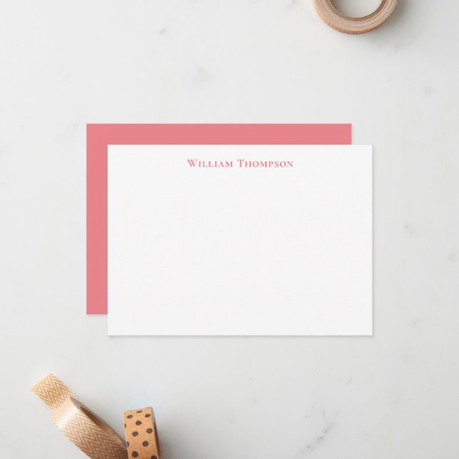 Professional Modern Typography Rose Pink Card (Front/Back In Situ)