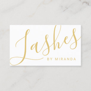 Professional Modern White and Gold Makeup Artist Business Card