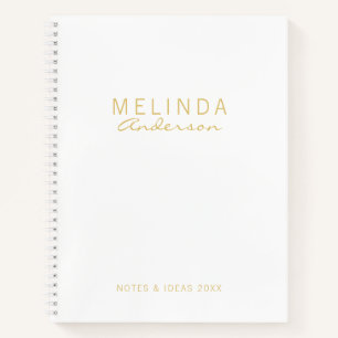Professional Modern White and Gold Notebook