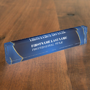 Professional, Modern White , Name, Title Nameplate