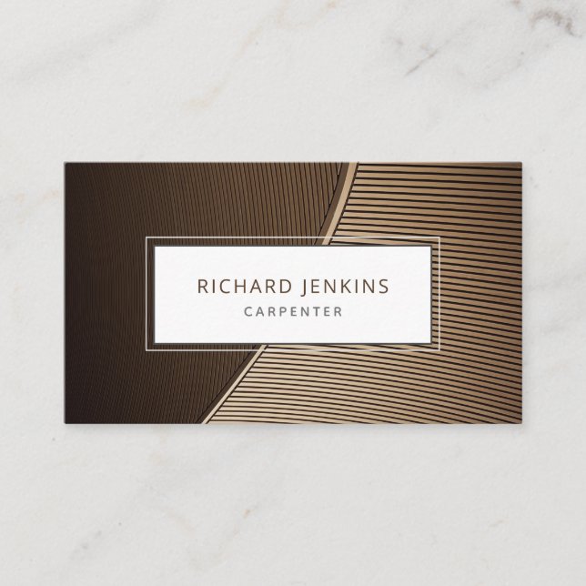 Professional Modern Wood Flooring Carpenter Business Card (Front)