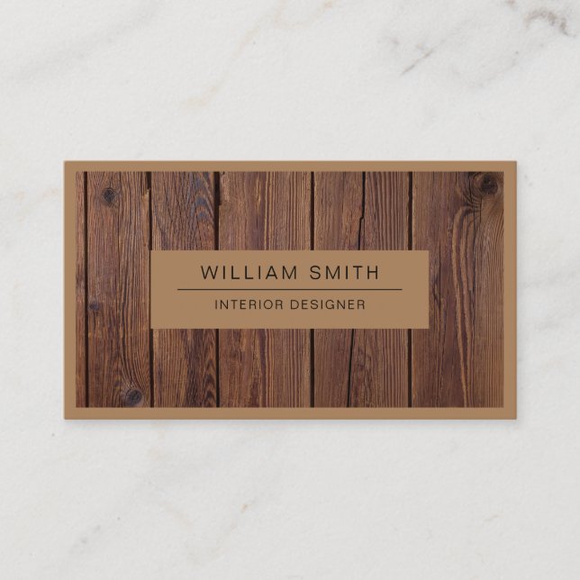 Professional Modern Wood Grain Business Card (Front)