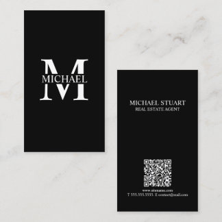 Professional Monogram and Name Business Card