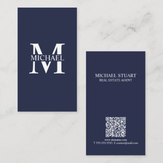 Professional Monogram and Name Business Card