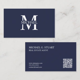 Professional Monogram and Name Business Card