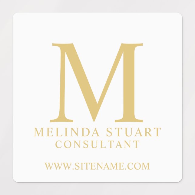 Professional Monogram and Name Business Labels (Design 1)