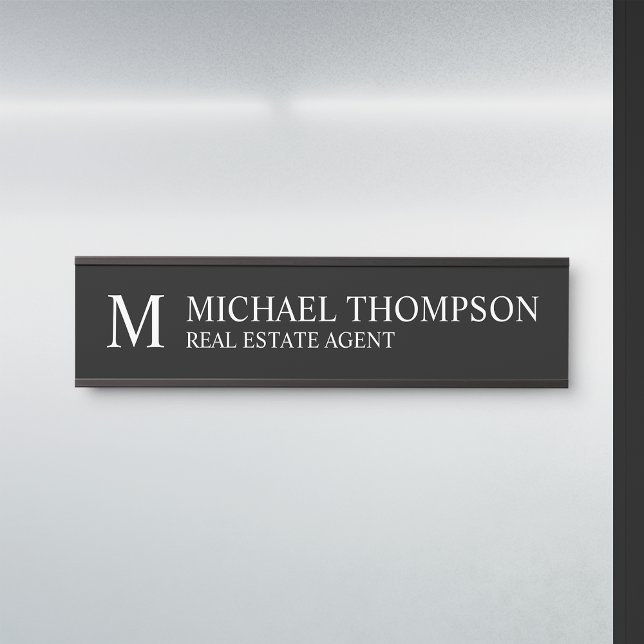 Professional Monogram Black and White Door Sign (Creator Uploaded)