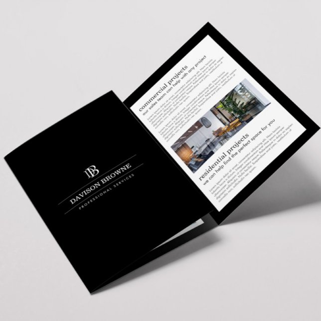 Professional Monogram Black Brochure (Creator Uploaded)
