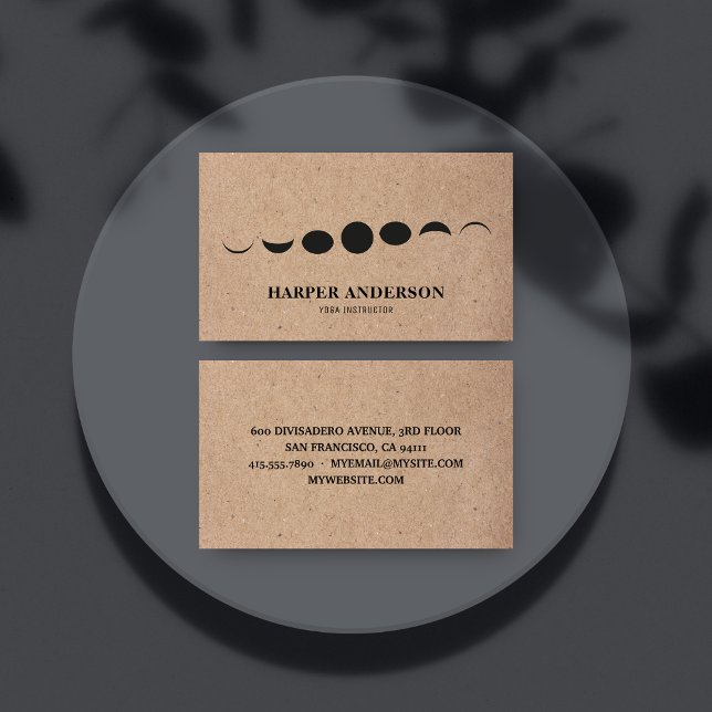 Professional Monogram Black Moon Logo Business Card (Creator Uploaded)