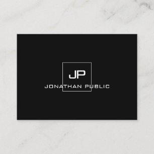 Professional Monogram Black White Elegant Modern Business Card