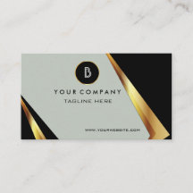 Professional Monogram Bold Black and Gold