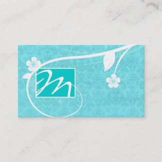 Professional Monogram Business Card Floral