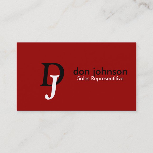 Professional Monogram Business Cards (Front)