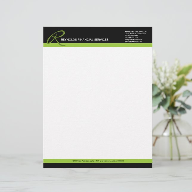 Professional Monogram Business Letterhead (Standing Front)
