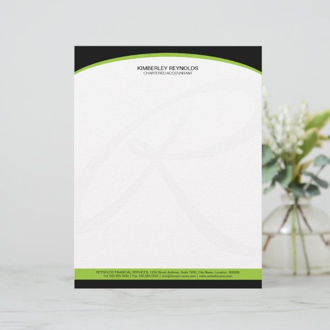 Professional Monogram Business Letterhead (Standing Front)