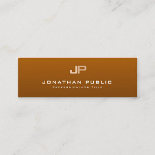 Professional Monogram Clean Plain Elegant Modern Mini Business Card