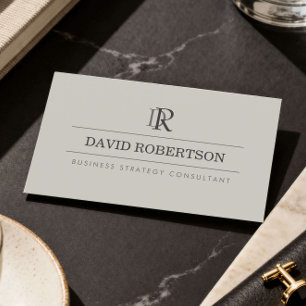 Professional Monogram Consultant Taupe Business Card