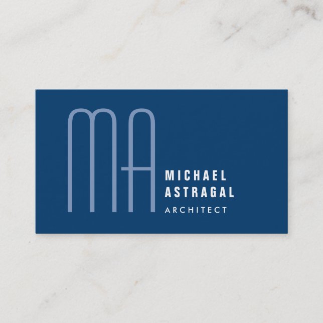 Professional Monogram Custom Colour Business Card (Front)