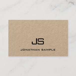 Professional Monogram Elegant Kraft Paper Template Business Card