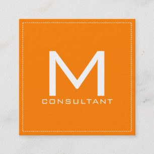 Professional Monogram Elegant Modern Amber Square Business Card