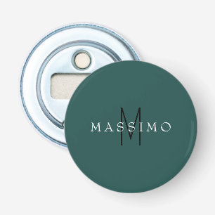 Professional Monogram Grey Blue Your Name Bottle Opener