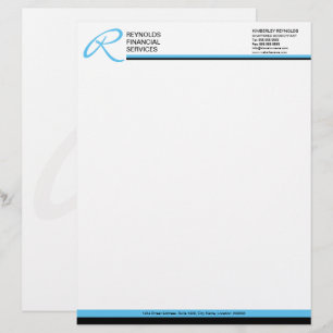 Professional Monogram in Blue Business Custom Letterhead
