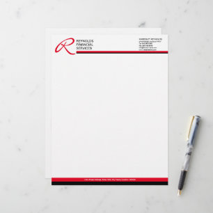 Professional Monogram in Red Business Custom Letterhead