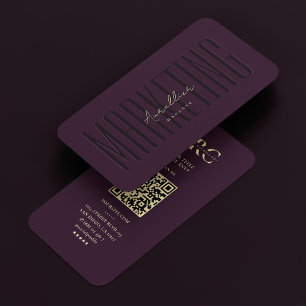 Professional Monogram Marketing Luxury Purple Business Card