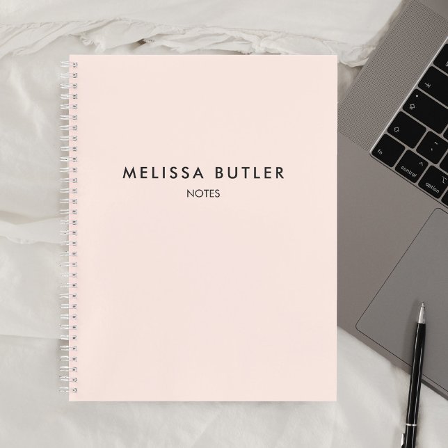 Professional Monogram Minimalist Blush Pink Notebook (Creator Uploaded)