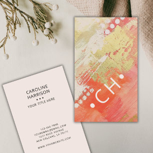 Professional Monogram Modern Abstract Artistic Business Card