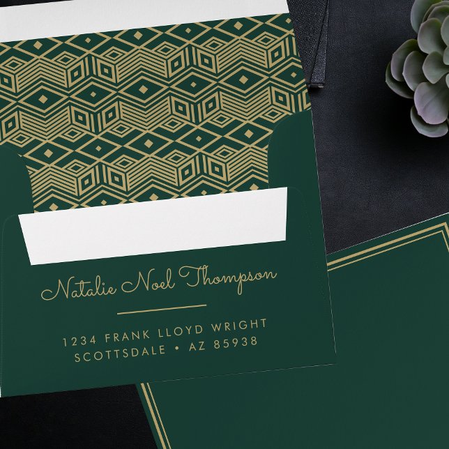 Professional Monogram Name Gold Return Addressed Envelope (Creator Uploaded)