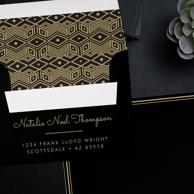 Professional Monogram Name Gold Return Addressed Envelope (Creator Uploaded)