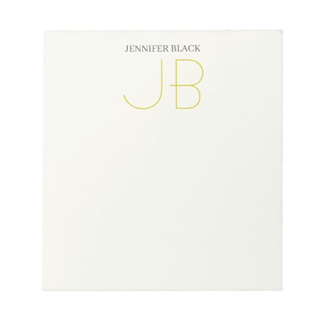 Professional Monogram Pastel Colour Modern Plain Notepad (Front)