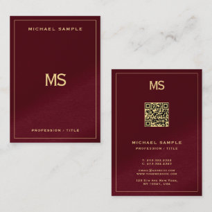 Professional Monogram QR Code Signature UV Matte Business Card