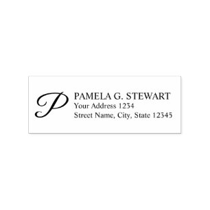 Professional Monogram Return Address Rubber Stamp