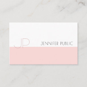Professional Monogram Sleek Pink Plain Luxury Business Card