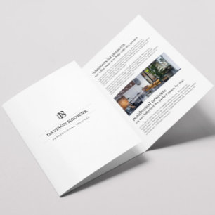 Professional Monogram White Brochure