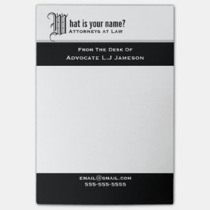 Professional monogrammed legal business   Custom Post-it Notes