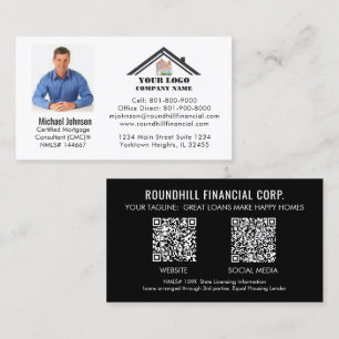 Professional Mortgage Photo Logo QR Code Business Card