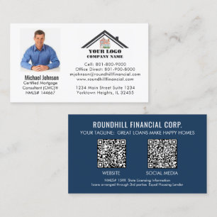Professional Mortgage Photo Logo QR Code  Business Card