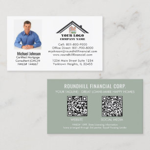 Professional Mortgage Photo Logo QR Code Business Card
