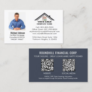 Professional Mortgage Photo Logo QR Code Business Card
