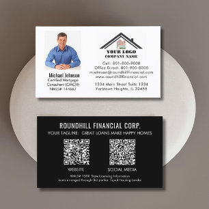 Professional Mortgage Photo Logo QR Code  Business Card